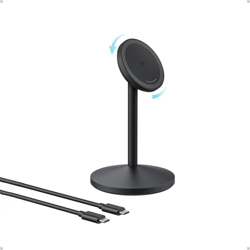 Stazione Di Ricarica Wireless Maggo Di Anker, Supporto Compatibile Con Magsafe, Ricarica Rapida Da 15W Con Cavo Usb-C, Caricatore Magnetico Certificat