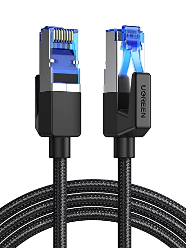 Ugreen Cavo Ethernet Lan Nylon Rj45 40Gbps 2000Mhz Alta Velocità Per Gaming Ps4 Ps5 Router Modem Compatibile Con Cat 8/7/6/5, 10 Metri