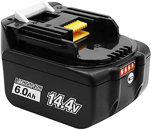 Batteria Da Ricambio Per Makita 14.4V 6000Mah,Compatibile Con Makita Bl1430 Bl1415 Bl1440 Bl1415N 196875-4 194558-0 196388-5 194065-3 Bl1430B Batteria