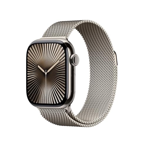 Apple Watch Series 10 Gps + Cellular 42 Mm Smartwatch Con Cassa In Titanio Color Naturale E Cinturino Sport Loop Naturale. Fitness Tracker, App Ecg, D
