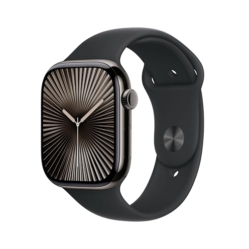 Apple Watch Series 10 Gps + Cellular 46 Mm Smartwatch Con Cassa In Titanio Color Ardesia E Cinturino Sport Loop Nero - M/L. Fitness Tracker, App Ecg, 
