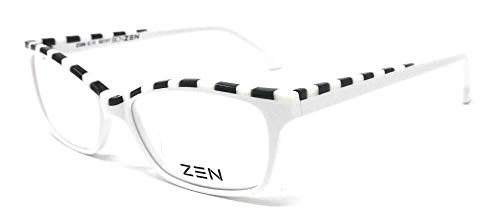 Occhiali Da Vista Donna Zen Barcelona Z399 C.11 Bianco E Nero Farfalla