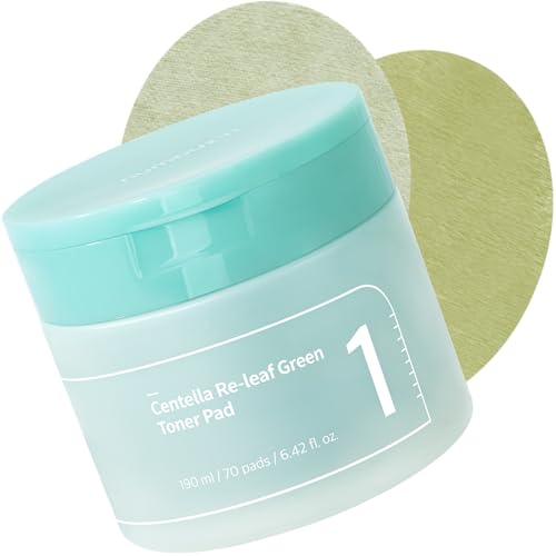 Numbuzin No.1 Toner Pads | Centella Re-Leaf Green Toner Pad | Double-Sided | Centella Asiatica, Heartleaf, Licorice Root | Calming, Hydrating, Exfolia