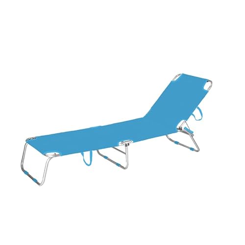 Marbuono Lettino Pieghevole Alluminio Blu Spiaggia E Piscina 187X58X24 Cm 10460