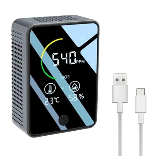 Rilevatore Co2 3 In 1 - Misuratore Di Co2 Per Interni - Sensore Di Co2 Con Display Lcd A Colori - Rilevatore Anidride Carbonica, Temperatura E Umidità