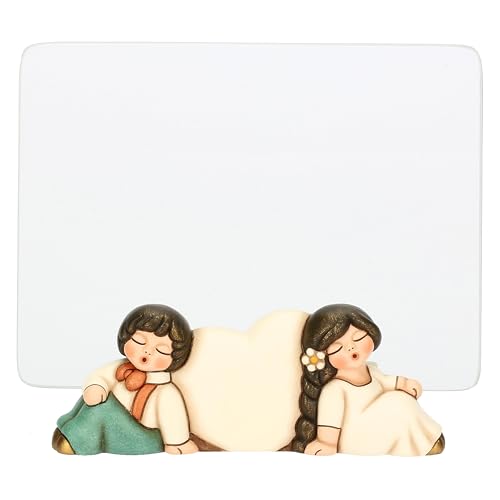 Thun - Portafoto Sposini Con Cuore - Ceramica - Collezione Bomboniera - 16.7 X 8 X 6.3 Cm