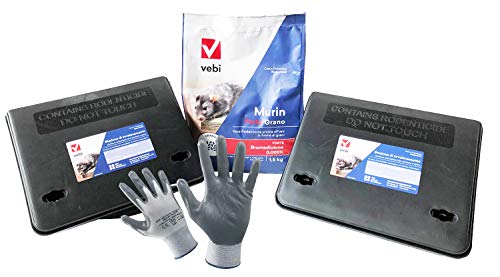 2 Contenitori Per Esche Topicide + Kg 1,5 Veleno In Grano Stazioni Di Sicurezza A Norma Haccp. Distributori Erogatori Per Ratti E Topi Grandi. Con Oma
