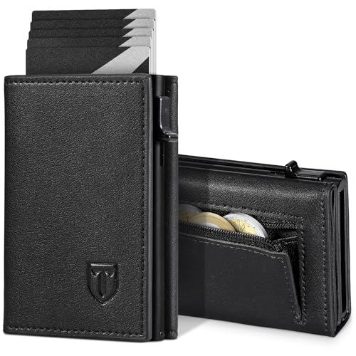 Teehon Portafoglio Uomo, Portafoglio Uomo Slim, Portacarte In Pelle Con Protezione Rfid, Porta Carte Di Credito Uomo Piccolo, Porta Tessere Con Portam
