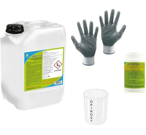 Opiros Promo Box Cipex 10E Lt.5 Insetticida Liquido Anti Zanzare Mosche Insetti Volanti + Metoprene 0,5 Da 10 Compresse Effervescenti Anti Zanzare + M