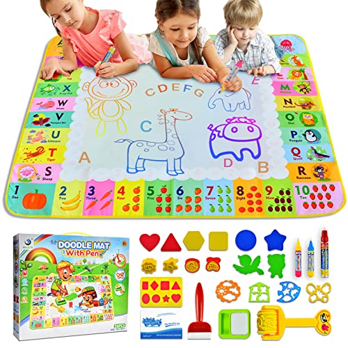 Eisaro Giochi Bambini 1 Anno - Tappeto Magico Bambini, Tappeto Gioco Bambini 2-6 Anni,120X90Cm, Tappeto Per Disegnare Bambini, Educativi, Colori Per B