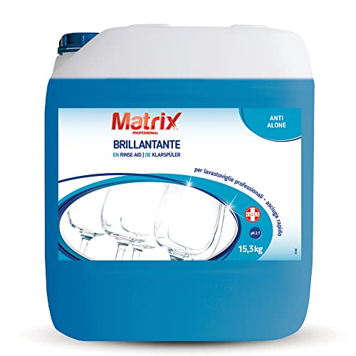 Matrix Brillantante - Additivo Brillantante Concentrato Per Lavastoviglie E Lavabicchieri Industriali - Formato Da 15,5 Kg