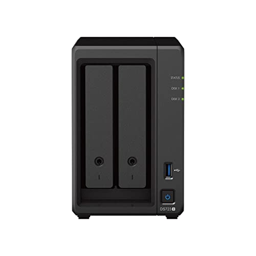 Synology Soluzione Nas Desktop Ds723+ Da 8 Tb A 2 Alloggiamenti, Installata Con 2 Unità Western Digital Red Plus Da 4 Tb