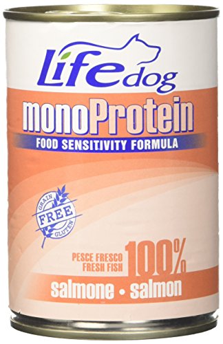 Life Dog Monoproteina, Salmone. Barattolo Da 390G (L'Imballaggio Può Variare)