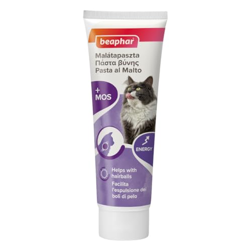 Beaphar, Pasta Al Malto Per Gatti, Snack Quotidiano Gustoso, Facilita L'Espulsione Dei Boli Di Pelo E Migliora La Flora Intestinale, Tubetto 100 G