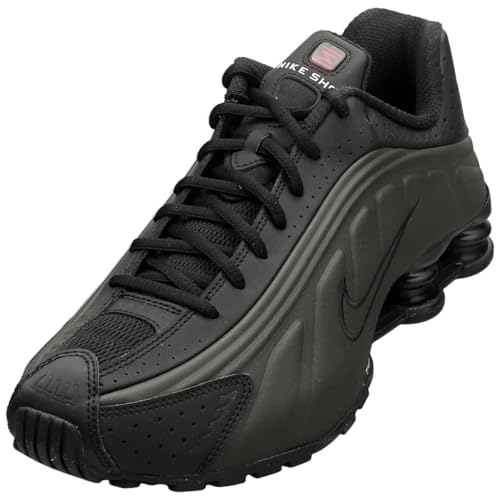 Nike Shox R4, Sneaker Donna, Nero Nero Brillante Cremisi, 44.5 Eu