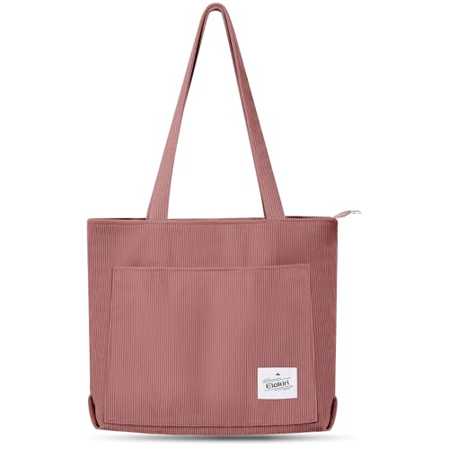 Elakiri Tote Bag Con Cerniera, Tote Bag Università, Borsa Tote Donna, Borsa Tote Velluto,Borsa Tote Adatta Per Lo Shopping, Il Lavoro, L'Ufficio, I Vi