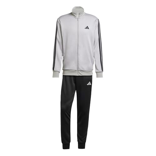Adidas Uomo 3 Stripes French Terry Tracksuits, Medium Grey Heather/Mgh Solid Grey, S