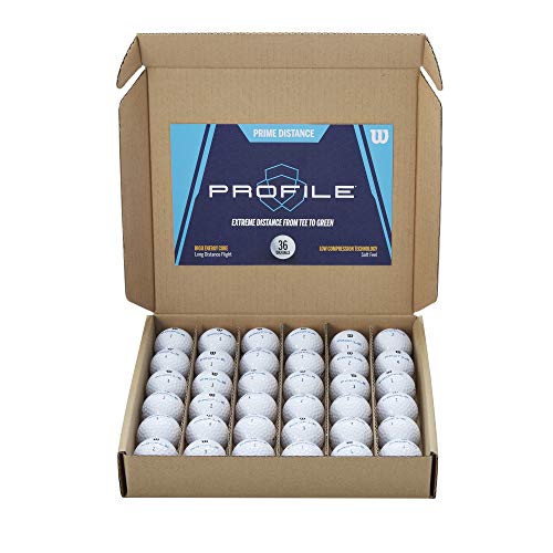 Wilson, Amazon Exclusive, Palline Da Golf Prime Distance Profile, Pacco Da 36, Bianco, Wgwr76000