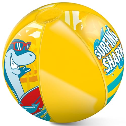 Mondo Toys - Surfing Shark Beach Ball - Pallone Da Spiaggia Colorato - Gonfiabile Ideale Per Giocarci In Acqua - Adatto A Bambini/Ragazzi/Adulti - 50 