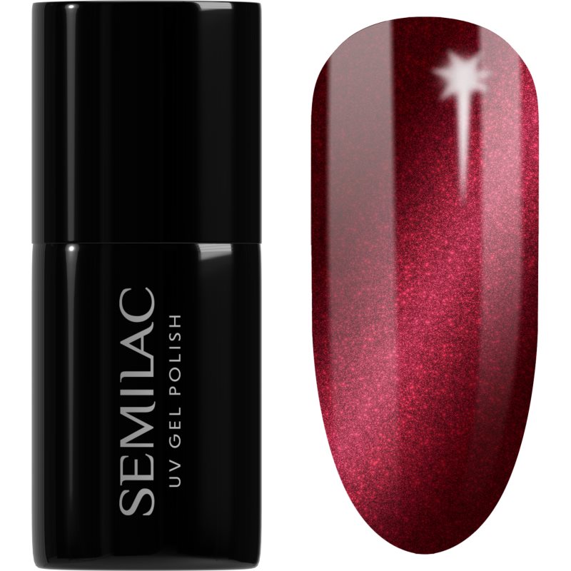 Semilac Uv Hybrid Silk Effect Smalto Gel Per Unghie Con Lampada Uv/Led Colore 467 Red Candle Flash 7 Ml