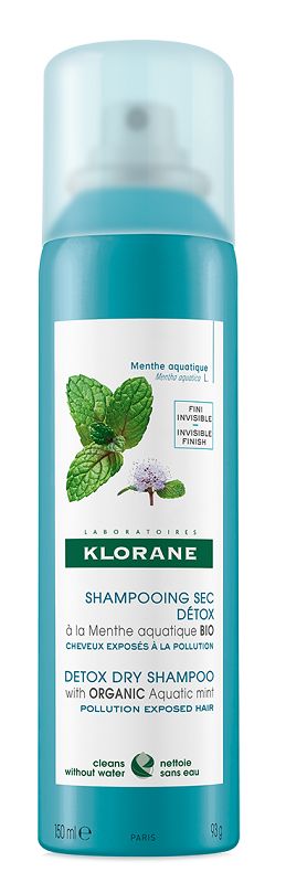 Klorane Shampoo Secco Detox con Menta Acquatica Bio 150 ml 150 ml
