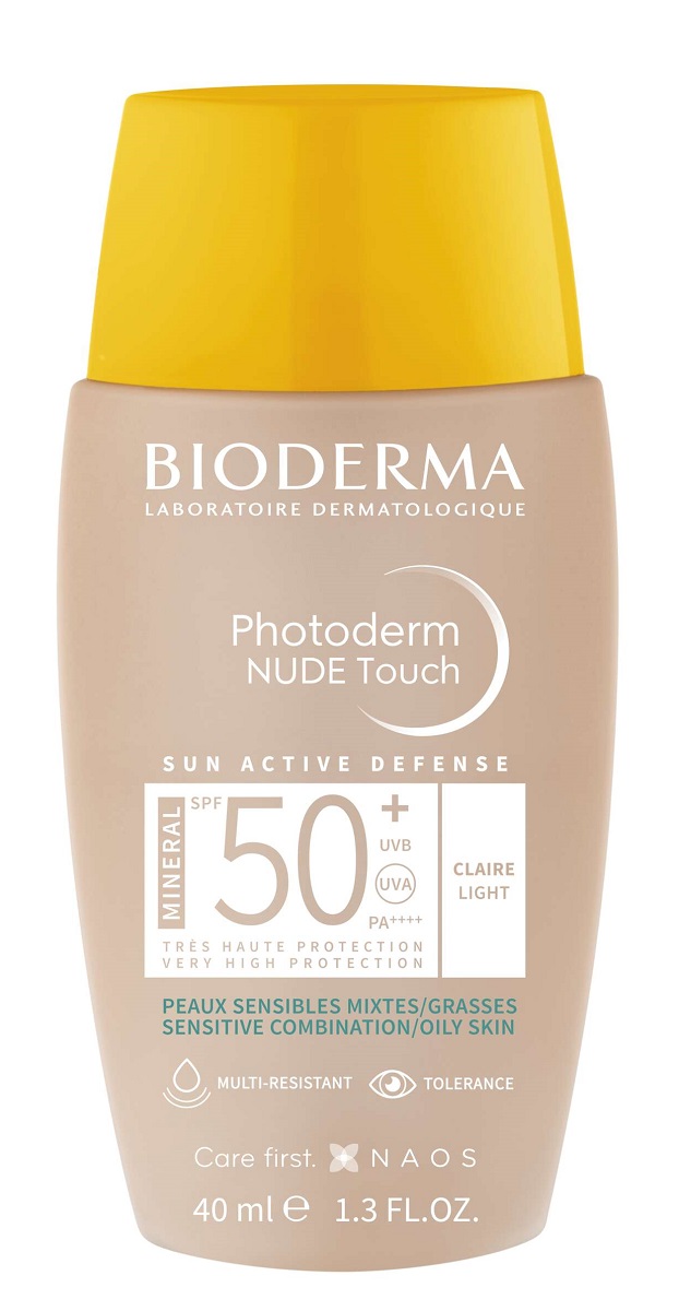 Bioderma Photoderm Nude Touch Mineral Fondotinta Minerale Protettivo SPF 50+ Chiaro 40 ml 40 ml Luminoso
