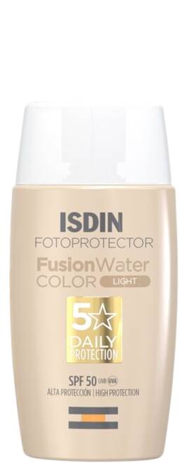 Isdin Fotoprotector Fusion Water Crema Viso SPF 50 Colore Light 50 ml 50 ml light