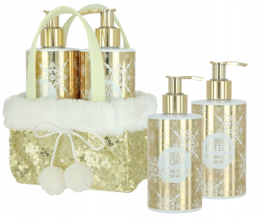 Vivian Gray Golden Glitters Cream Soap + Hand Lotion Set Regalo