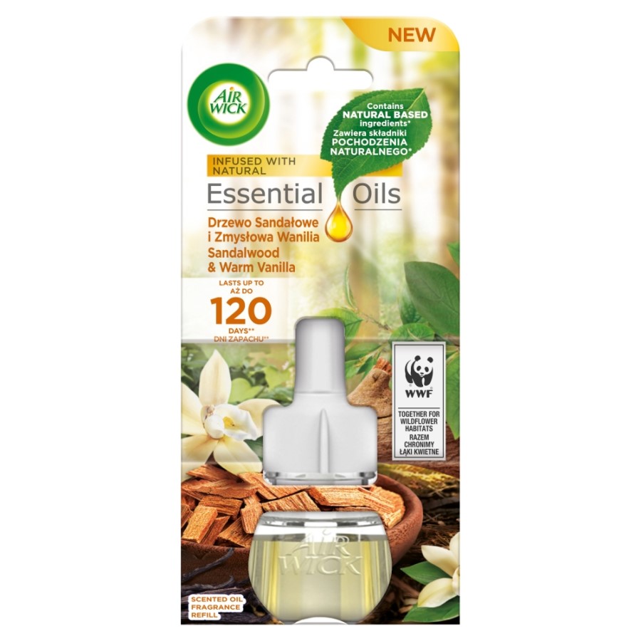 Air Wick Sandalo & Vaniglia Calda - Diffusore Elettrico Legno di Sandalo e Vaniglia Sensuale Ricarica 19ml 19 ml