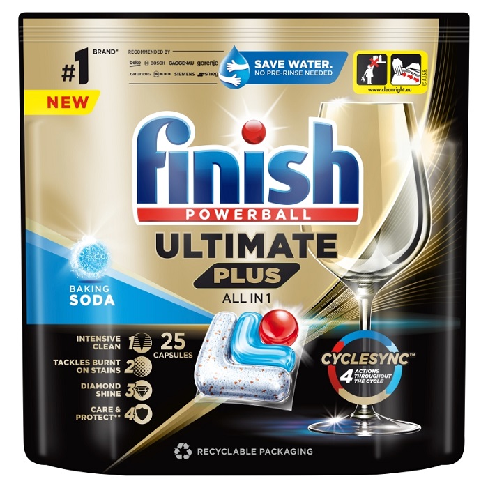 Finish Capsule Ultimate Plus Baking Soda 25 pz