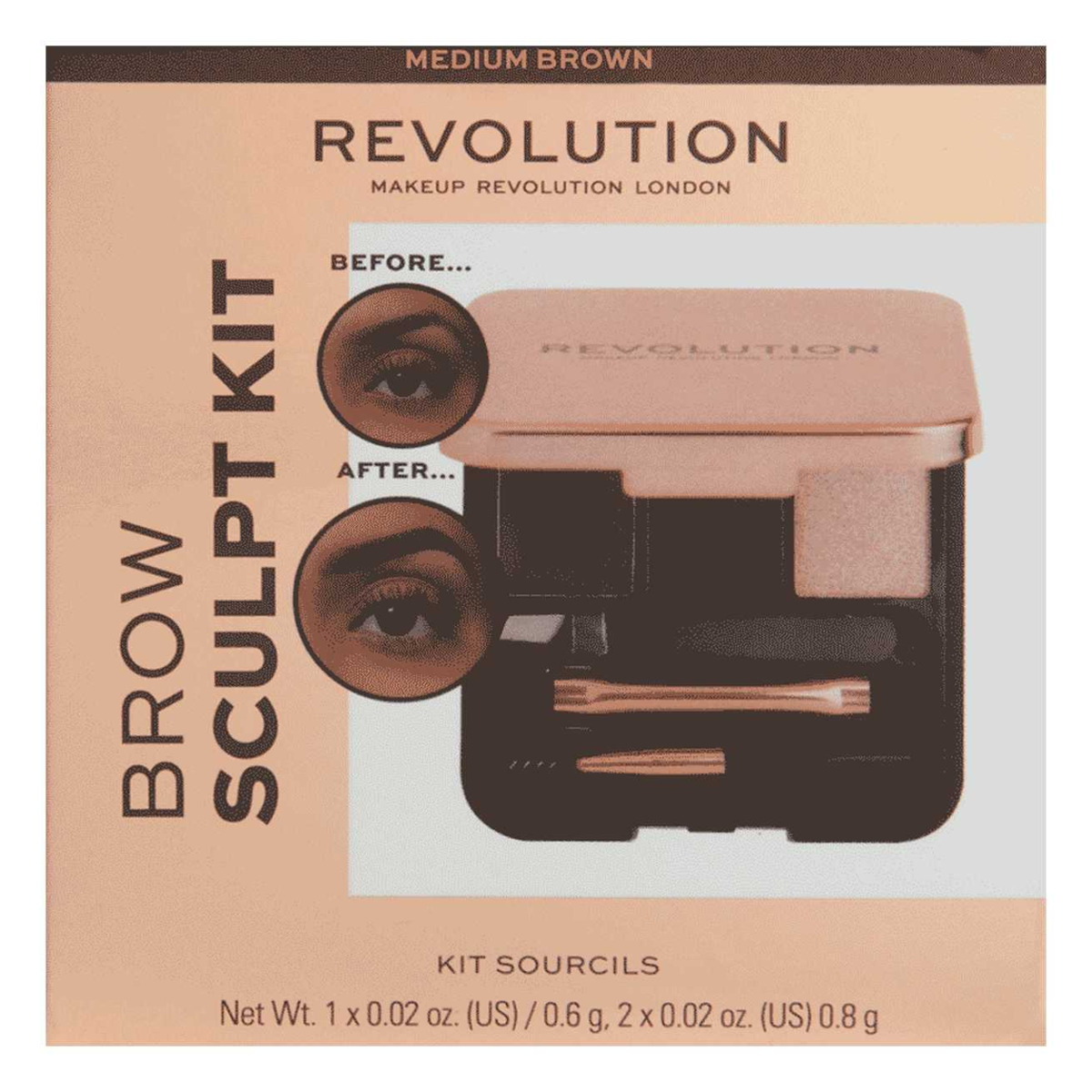 Makeup Revolution Brow Sculpt Kit Medium 2.4g 2.4 g