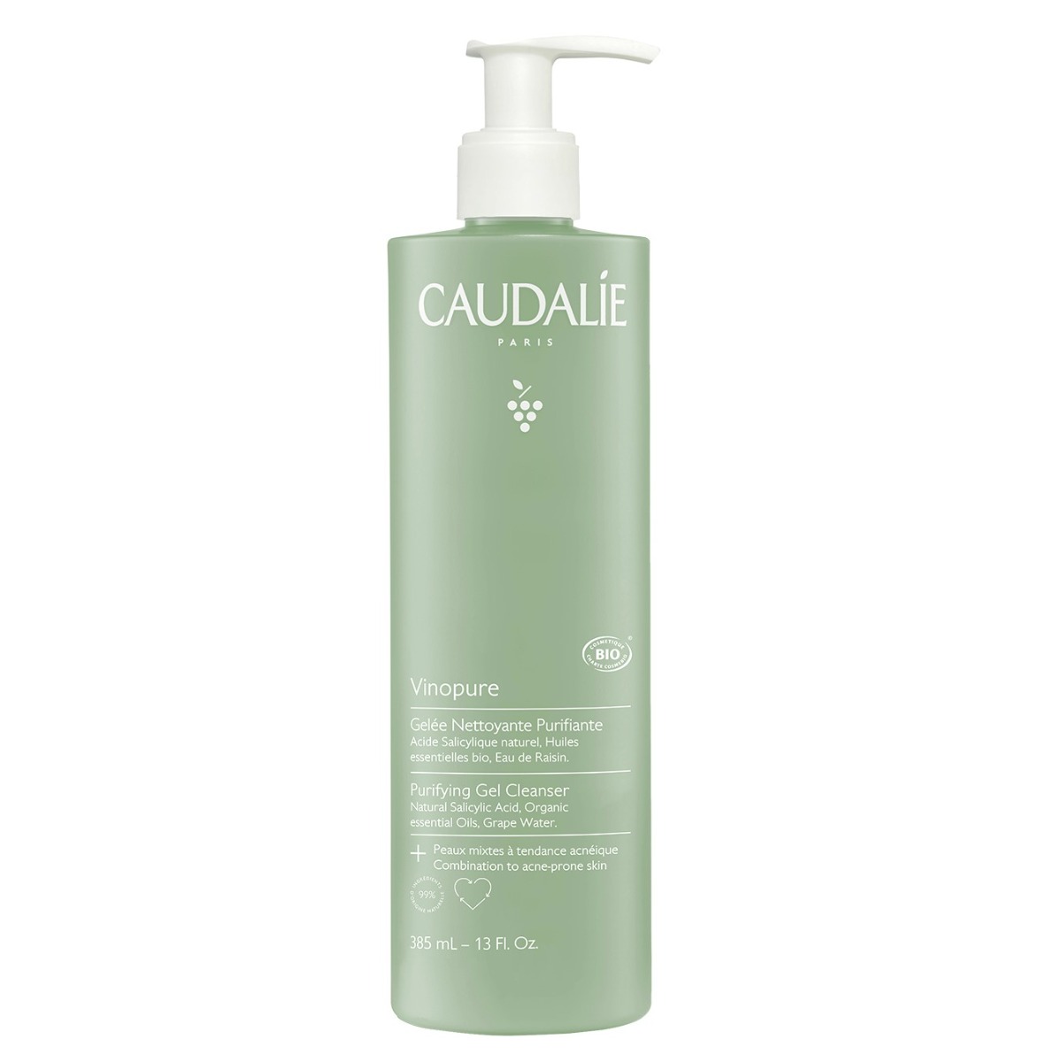 Caudalie Vinopure Gel Detergente Purificante, 385 ml 385 ml