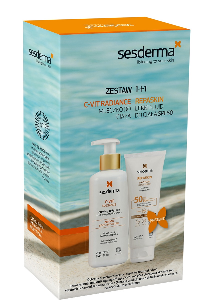 Sesderma Set Dermocosmetico C-Vit Radiance Latte + Repaskin Light Fluido SPF50