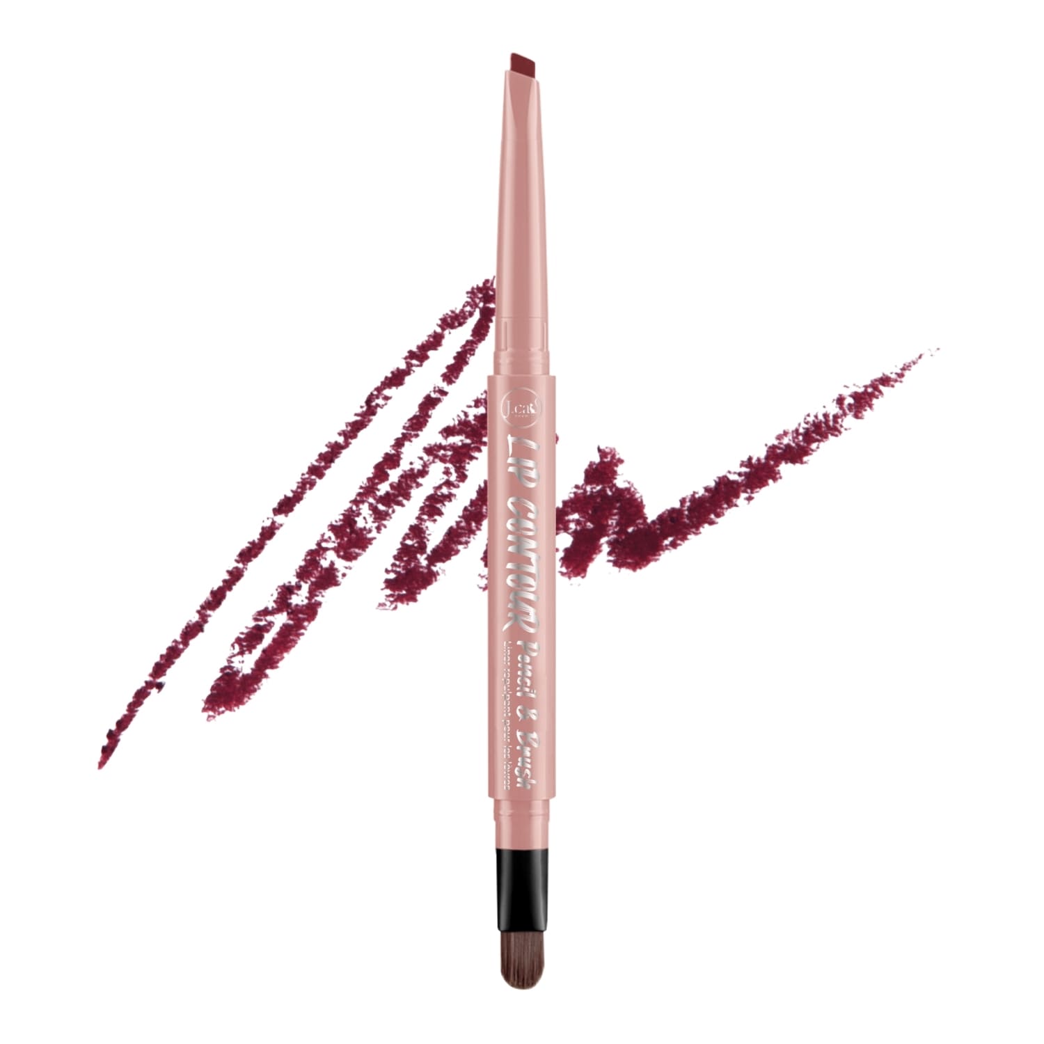 J.Cat Matita Labbra Automatica con Pennello, 206 Scarlet Berry Red