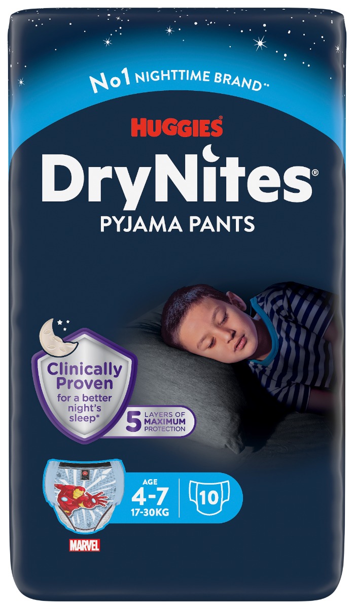 Huggies Dry Nites Boys 4-7 Mutandine Super Assorbenti per la Notte 10 pz