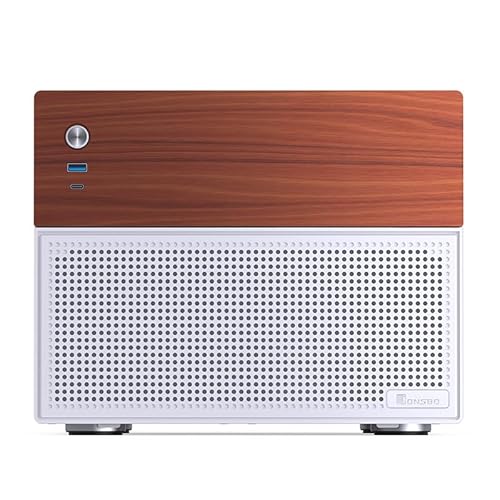 Jonsbo N4 Nas Case Bianco E Legno Pc Case 8 Alloggiamenti