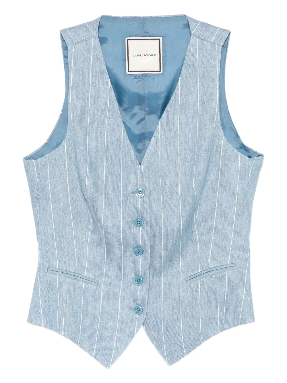 Tagliatore linen vest - Blu