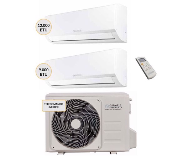 Olimpia Splendid OSCAAMH14EI + OSSECYH09EI + OSSAALH12EI Condizionatore Aryal DUAL split system Bianco 9000btu + 12000btu WiFi