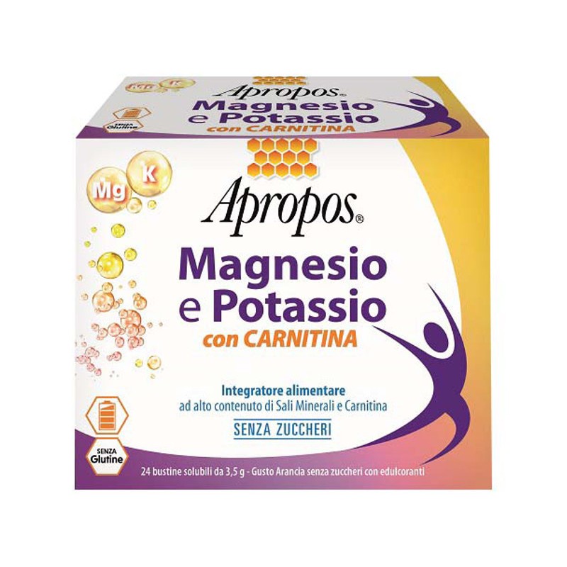 Apropos - Apropos Magnesio e Potassio Con Carnitina Confezione 24 Bustine