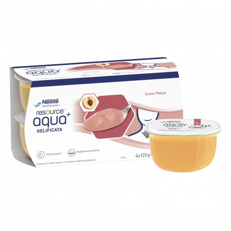 Nestlè - Nestlè Resource Aqua+ Pesca Acqua Gelificata 4 vasetti x 125 g