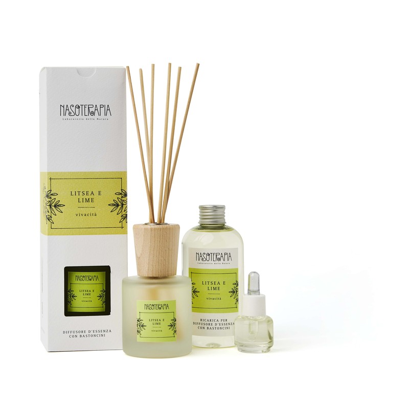 Nasoterapia -  Ricarica Per Diffusore Bastoncini 250 Ml Litsea E Lime