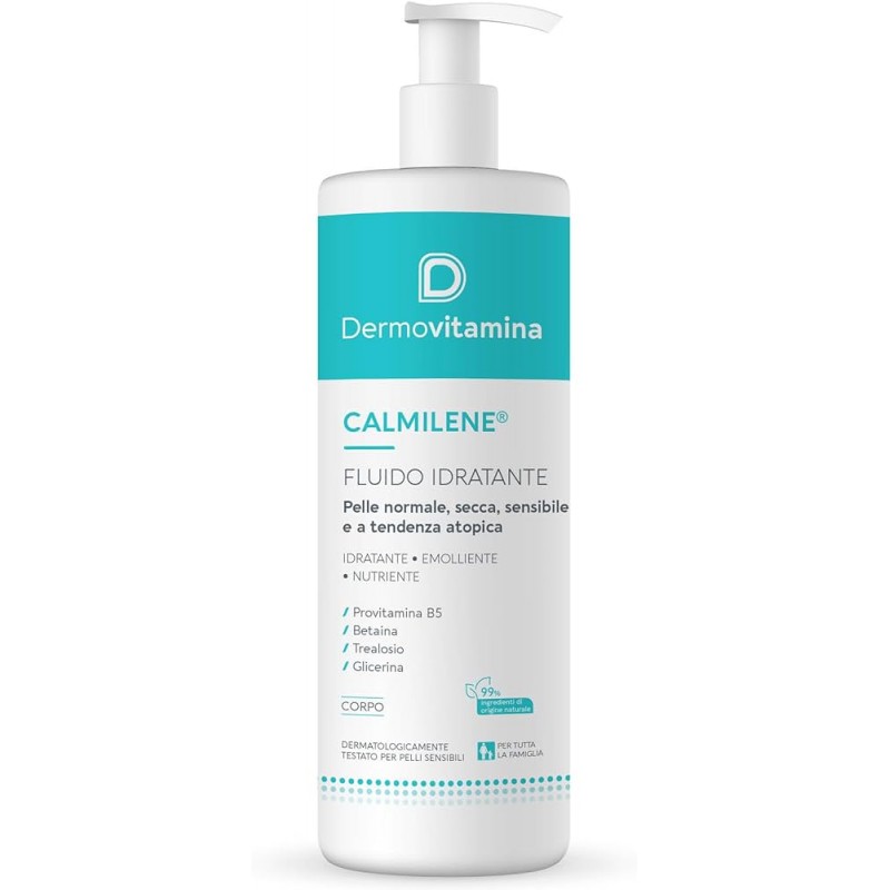Dermovitamina - Dermovitamina Calmilene Fluido Idratante Per Pelle Normale, Secca e Sensibile 500 Ml