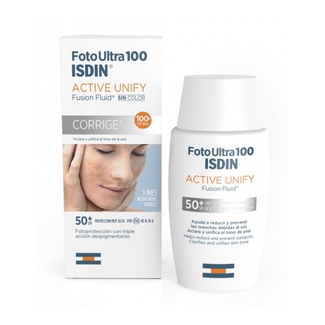 Isdin - ISDIN Fotoultra 100 Active Unify Fluido solare anti macchie 50 ml