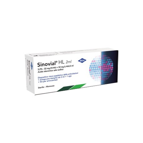 Sinovial -  Siringa Intra-articolare Sinovial Hl 3,2% Acido Ialuronico H-ha 32 Mg Acido Ialuronico L-ha 32 Mg 1 Siringa Preriempita 2 Ml +