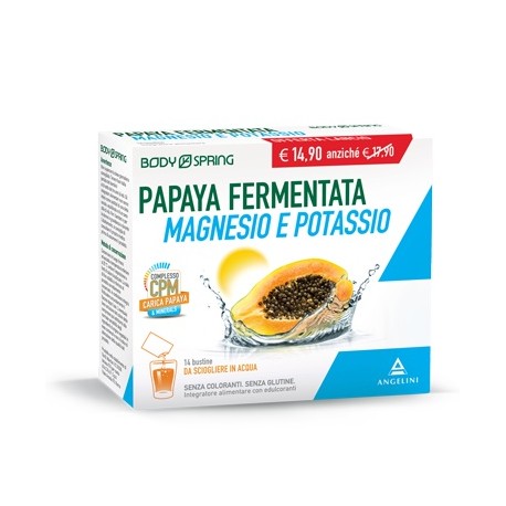 Angelini - Body Spring Papaya Fermentata Magnesio Potassio Integratore 14 Bustine