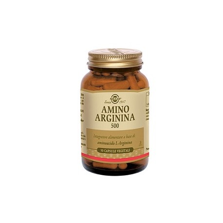 Solgar - Solgar Amino Arginina 500 Integratore Disfunzione Erettile 50 Capsule