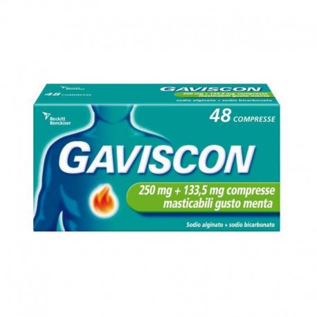 Reckitt Benckiser - Reckitt Benckister Gaviscon 250 mg + 133,5 mg 48 Compresse Masticabili alla Menta