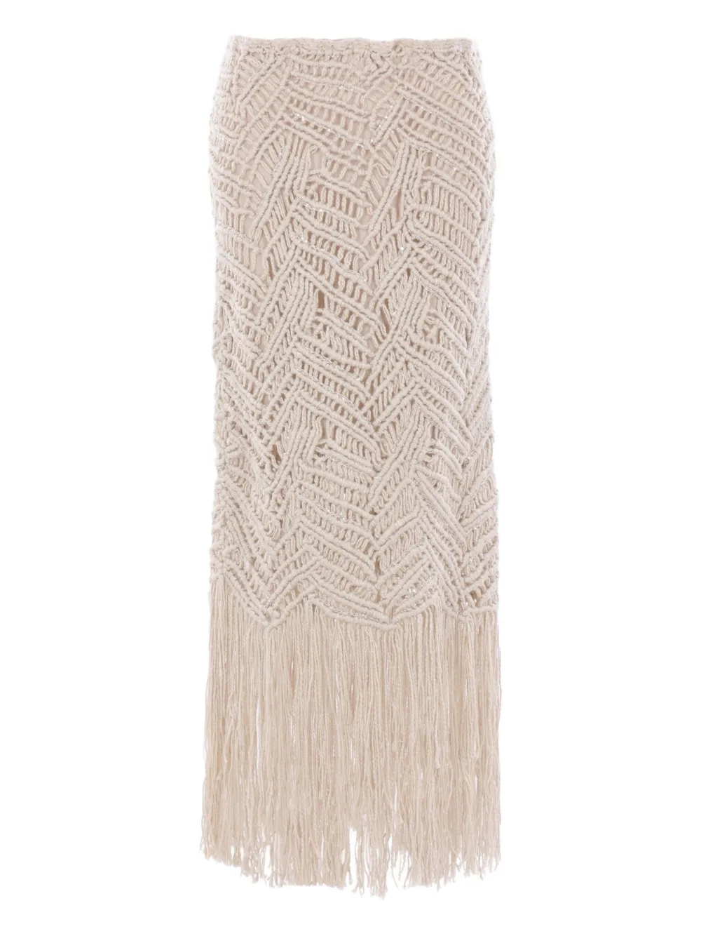 Brunello Cucinelli crochet midi skirt - Toni neutri