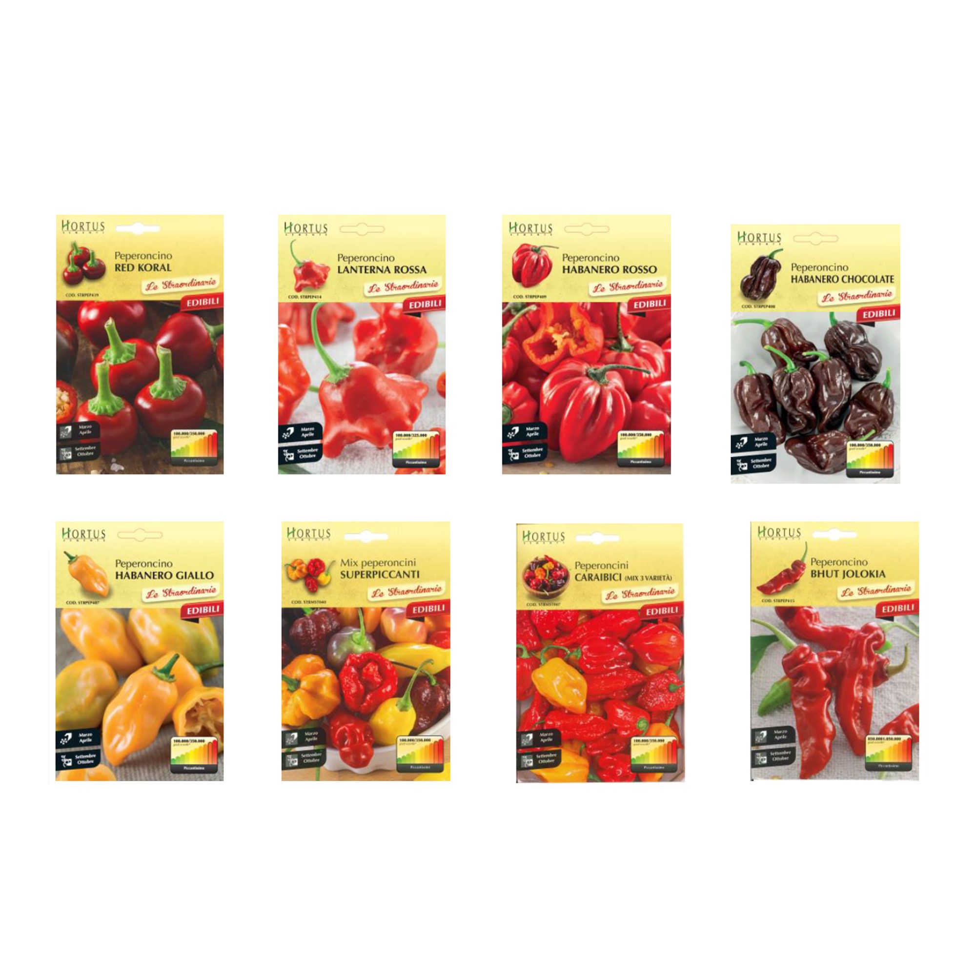 Vita Sana Kit 8 varietà di semi peperoncini super piccanti