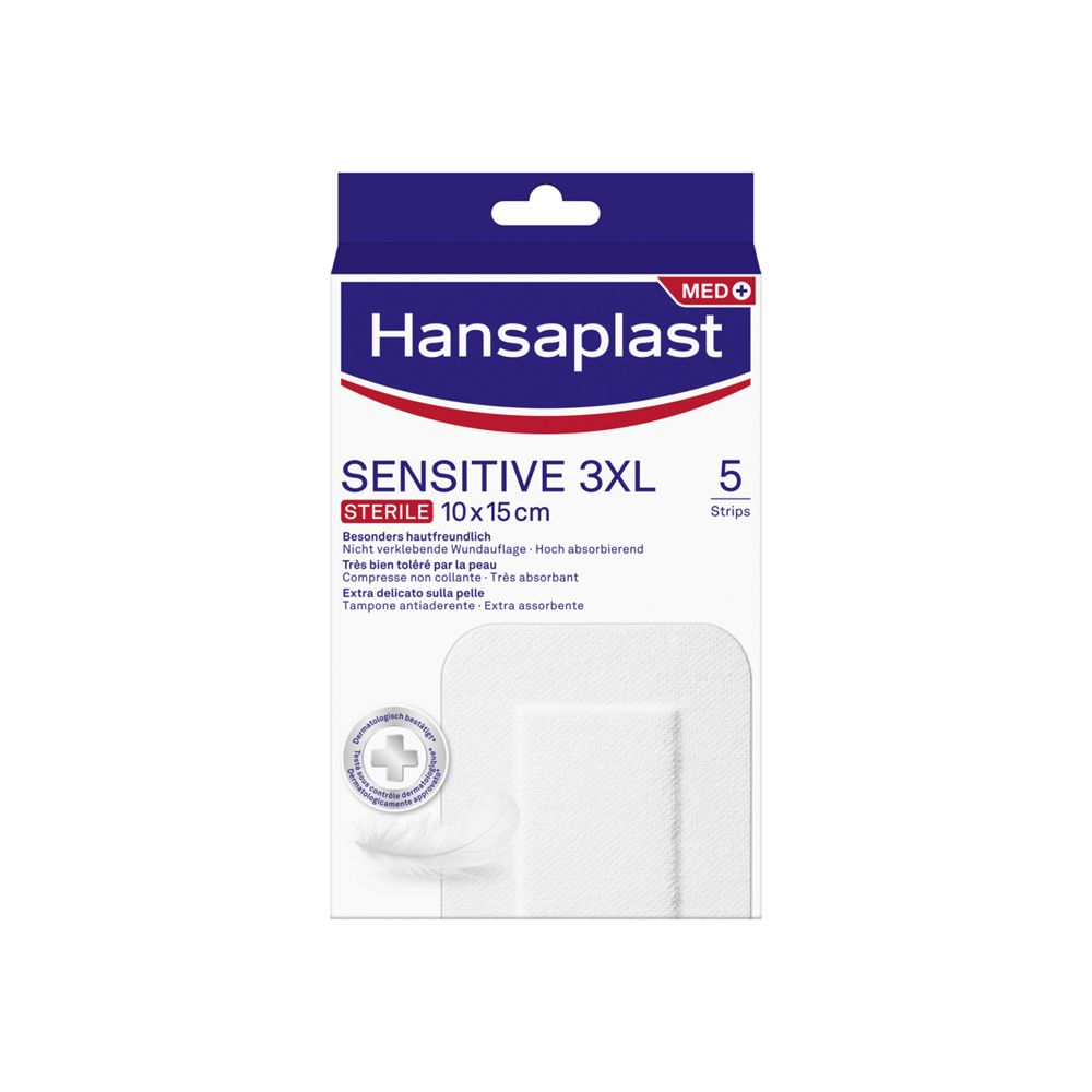 Hansaplast Cerotti Sensitive 3XL, medicazione per ferite medio-grandi,